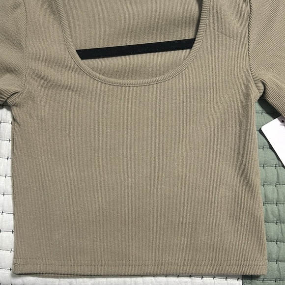 Love Poem by block Stretchy Rayon Ribbed Scoop Neck Long Sleeve Top - Picture 3 of 7